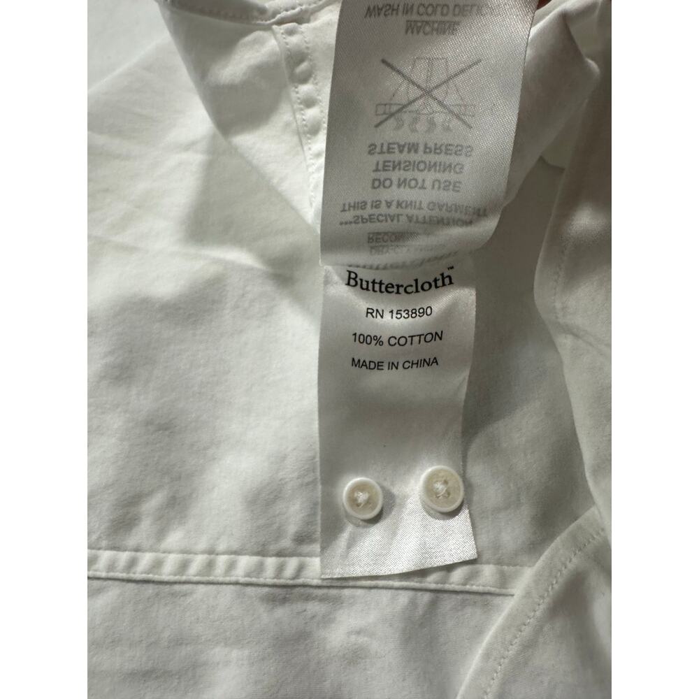 Buttercloth Performance Dress Shirt Longsleeve Mens Size XL Tall Fit White - Picture 7 of 12